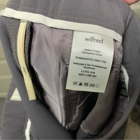 Aritzia Wilfred Ankle Pant Trousers Sz 2 Gray Crepe Straight Taper Casual Dress - Picture 11 of 12